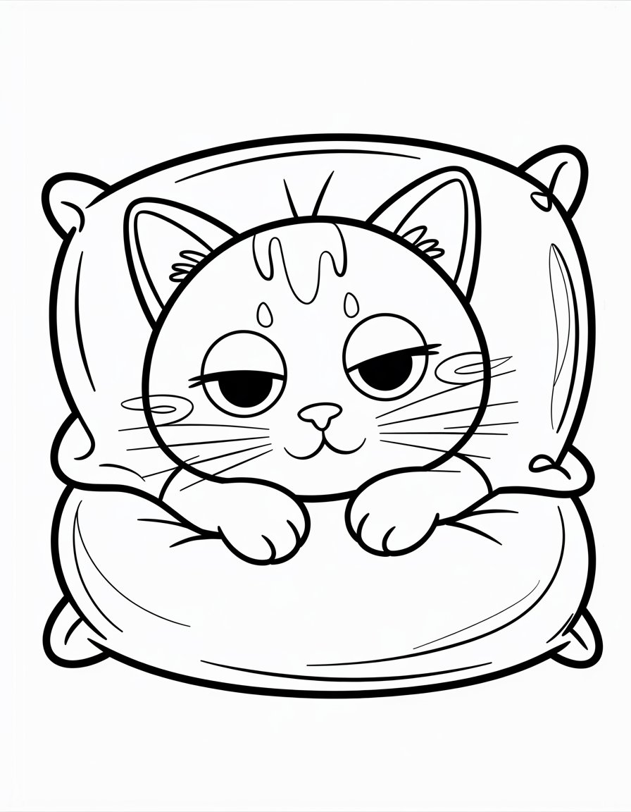 Cat on a Pillow